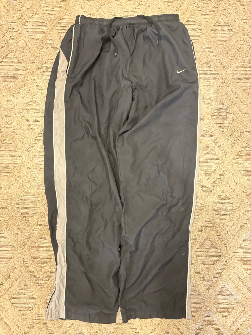 Nike Black Track Joggers with Gray Side Panels
